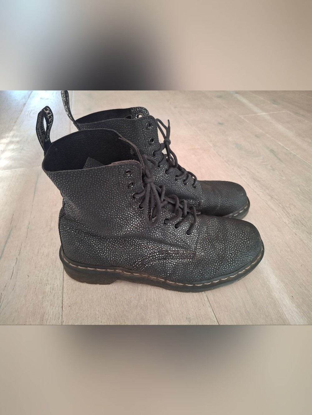 Dr. Martens Black Textured Lace-Up Women's Boots